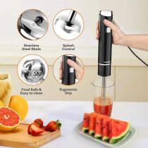 Sonashi 4-In-1 Hand Blender With Calibrated Beaker Chopper And Whisk 700 Ml 250 W, Black