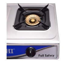 Sonashi Double Gas Burner Stainless Steel Panel / Enamel Fixed Pan Support Automatic Ignition System
