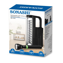 Sonashi Rechargeable Emergency Lantern And LED Torch Combo, Black