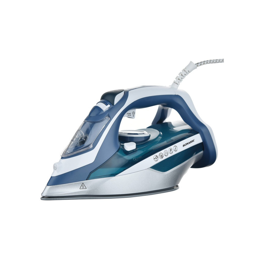 Sonashi Steam Iron With Ceramic Soleplate 3000W (Blue-Silver)