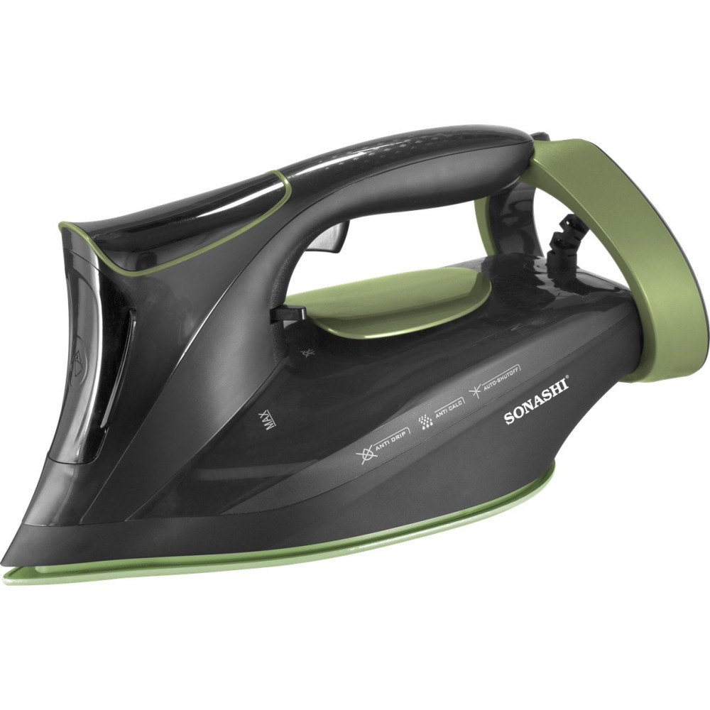 Sonashi Steam Iron With Ceramic Soleplate 3200W (Black-Green)