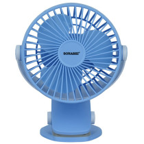 Sonashi 5 Inch 2 In 1 Desk And Clip Fan With 360 Degree Rotating Function, Blue-White