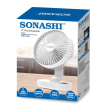 Sonashi 8 Inch Rechargeable Fan (White)