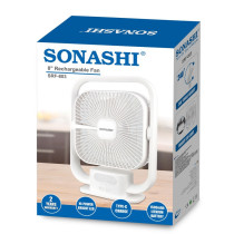 Sonashi 8 Inch Rechargeable Fan, White