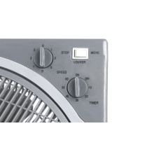 Sonashi 12 Inch Box Fan, Grey/Cream