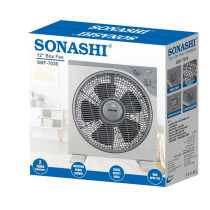 Sonashi 12 Inch Box Fan, Grey/Cream