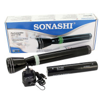 Sonashi Rechargeable LED Torch, Black, SLT-384