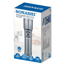 Sonashi Rechargeable LED Torch, SLT-602, Grey