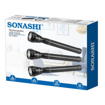 Sonashi Rech LED Torch, 3 Pieces, SLT-3611, Black