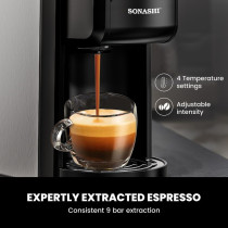 Sonashi 3 In 1 Multi-Function Espresso Coffee Machine, Black-Grey