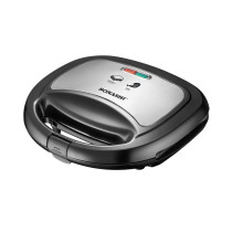 Sonashi Non Stick Grill Plate Sandwich Maker 750W, (Black-Silver)