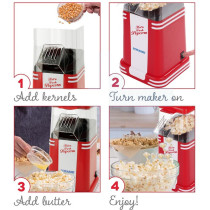 Sonashi Popcorn Maker 1200W, White/Red
