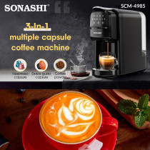 Sonashi 3 In 1 Multi-Function Espresso Coffee Machine, Black