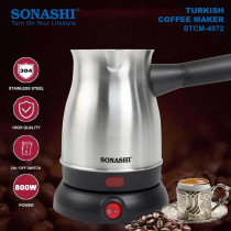 Sonashi Turkish Coffee Machine, Black-Silver