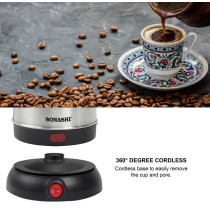 Sonashi Turkish Coffee Machine, Black-Silver