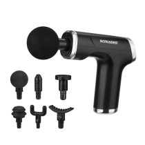 Sonashi 6 In 1 Rechargeable Gun Massager, Black