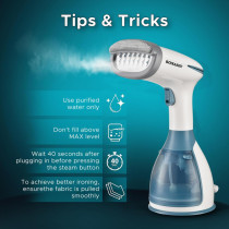 Sonashi Portable Handheld Garment Steamer, Blue/White