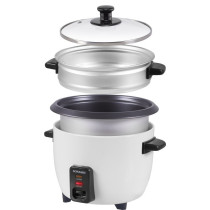 Sonashi 1 Litre Rice Cooker With Steamer, White