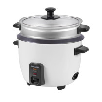 Sonashi 1 Litre Rice Cooker With Steamer, White