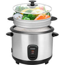 Sonashi 1.5 Litre Rice Cooker With Steamer, Silver