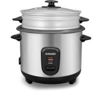 Sonashi 1.5 Litre Rice Cooker With Steamer, Silver