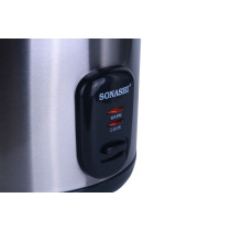 Sonashi 1.5 Litre Rice Cooker With Steamer, Silver