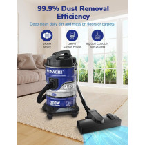 Sonashi 2400W 25 Litre Drum Vacuum Cleaner, Blue-Grey