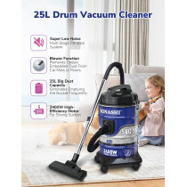Sonashi 2400W 25 Litre Drum Vacuum Cleaner, Blue-Grey