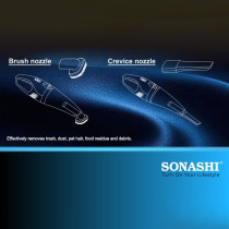 Sonashi Rechargeable Vacuum Cleaner 60 W, White/Grey