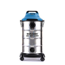 Sonashi 1600W 30L Wet And Dry Vacuum Cleaner, Silver-Blue