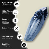 Sonashi Rechargeable Vacuum Cleaner 80 W, Blue