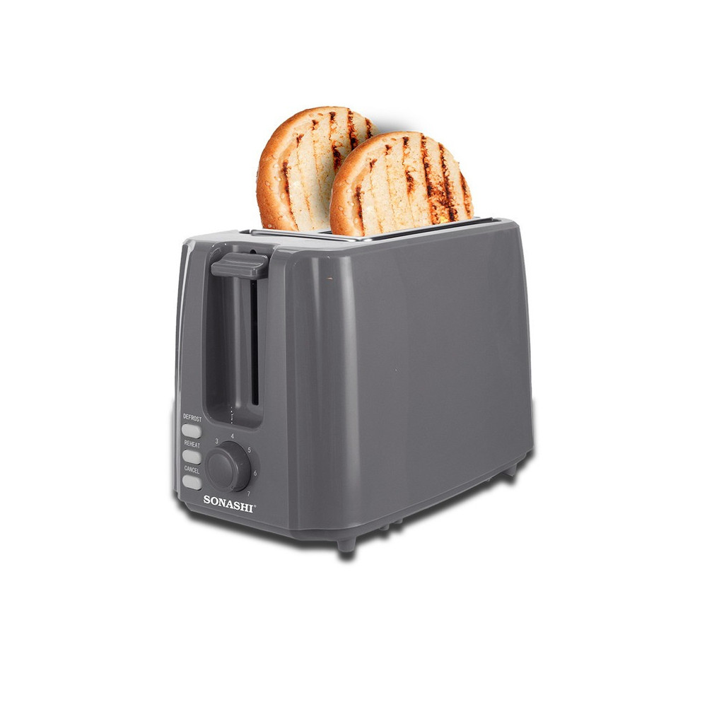 Sonashi 2 Slice Bread Toaster, Grey