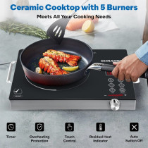 Sonashi Infrared Ceramic Stove/Cooker 2000W, Black/Silver