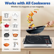 Sonashi Infrared Ceramic Stove/Cooker 2000W, Black/Silver