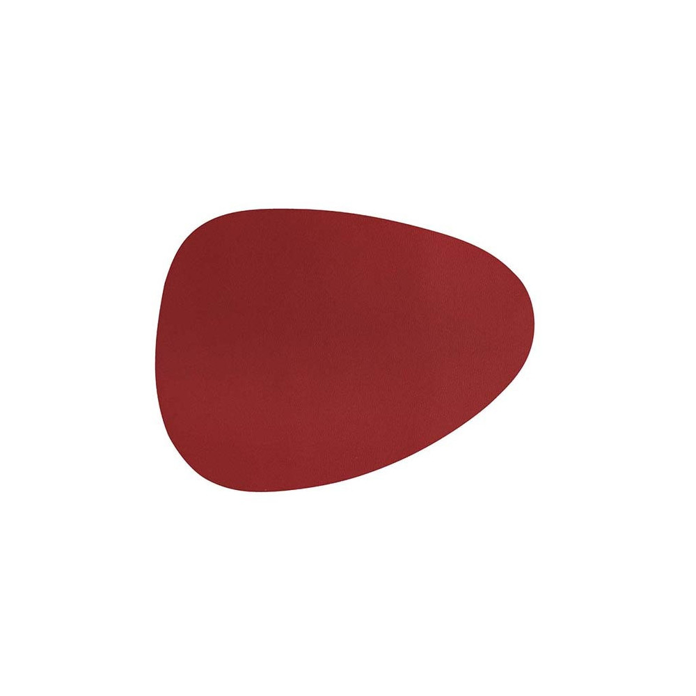 Zic Zac Placemat Stone Leather, Look Imitation Red