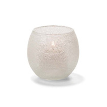 Hollowick Candle Holder, Clear Ice Glas, Small Bubble