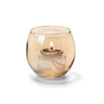 Hollowick Candle Holder, Gold Glass, Small Bubble