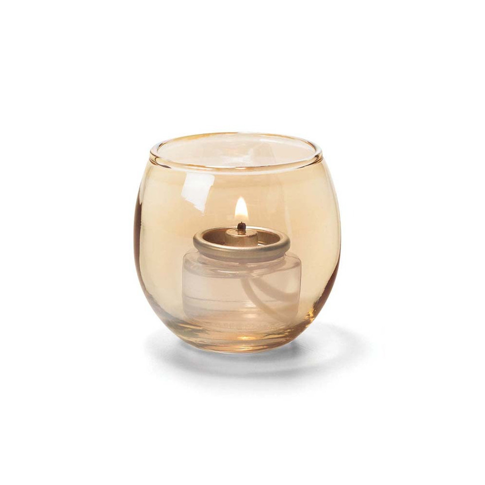 Hollowick Candle Holder, Gold Glass, Small Bubble