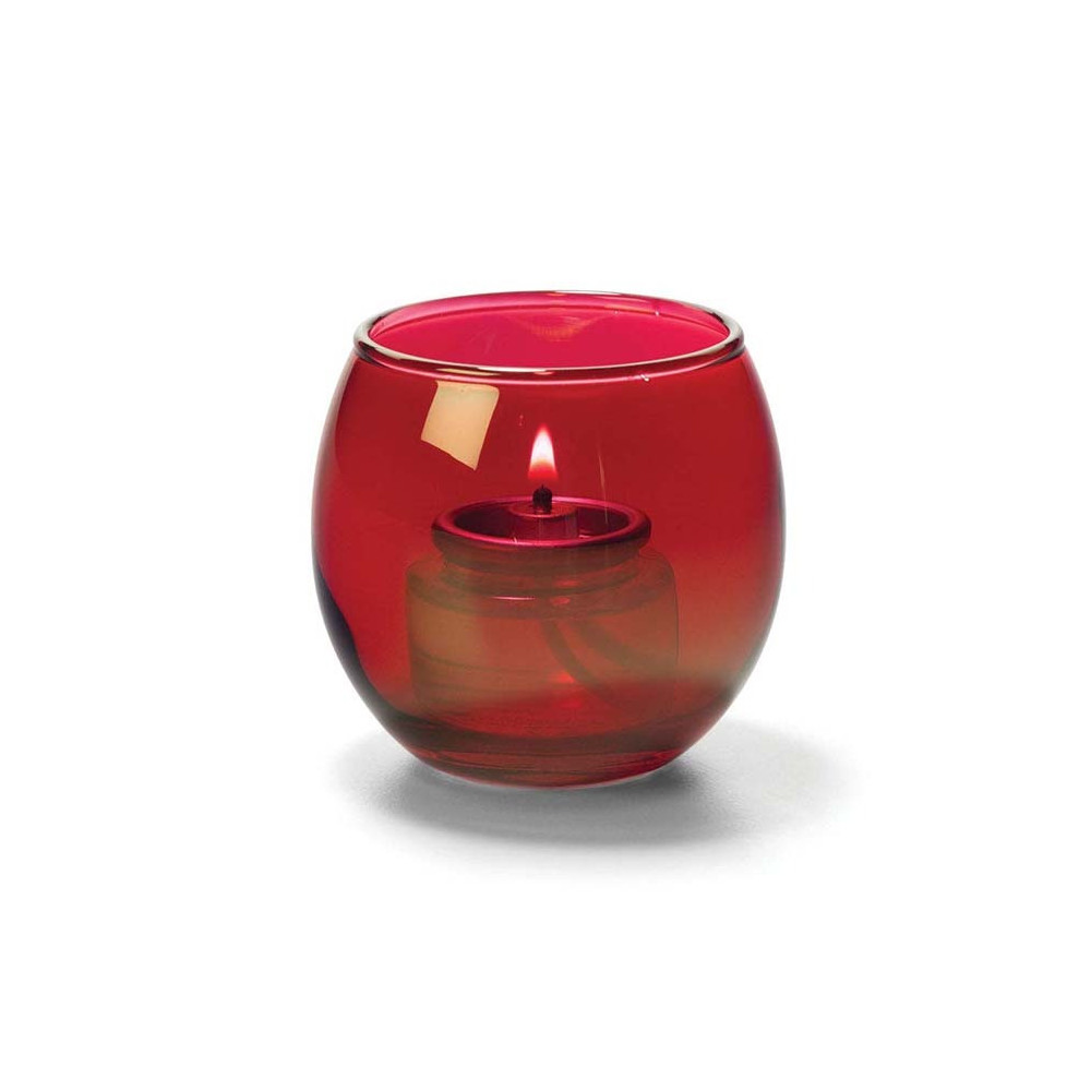 Hollowick Candle Holder, Ruby Lustre Glass, Small Bubble