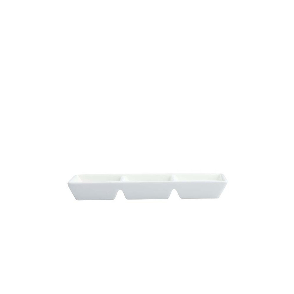 Fortessa Rectangular 3-Compt. Dipping Tray, 18Cm
