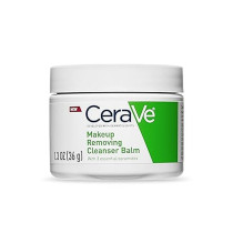 CeraVe Cleansing Balm Hydrating Makeup Remover with Ceramides and Plant based Jojoba Oil for Face Makeup Non Greasy Makeup Remover Balm for Sensitive Skin 1.3 Ounces, (Pack of 1)