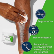CeraVe Cleansing Balm Hydrating Makeup Remover with Ceramides and Plant based Jojoba Oil for Face Makeup Non Greasy Makeup Remover Balm for Sensitive Skin 1.3 Ounces, (Pack of 1)
