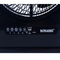 Sonashi 12 Inch Rechargeable Fan, Black