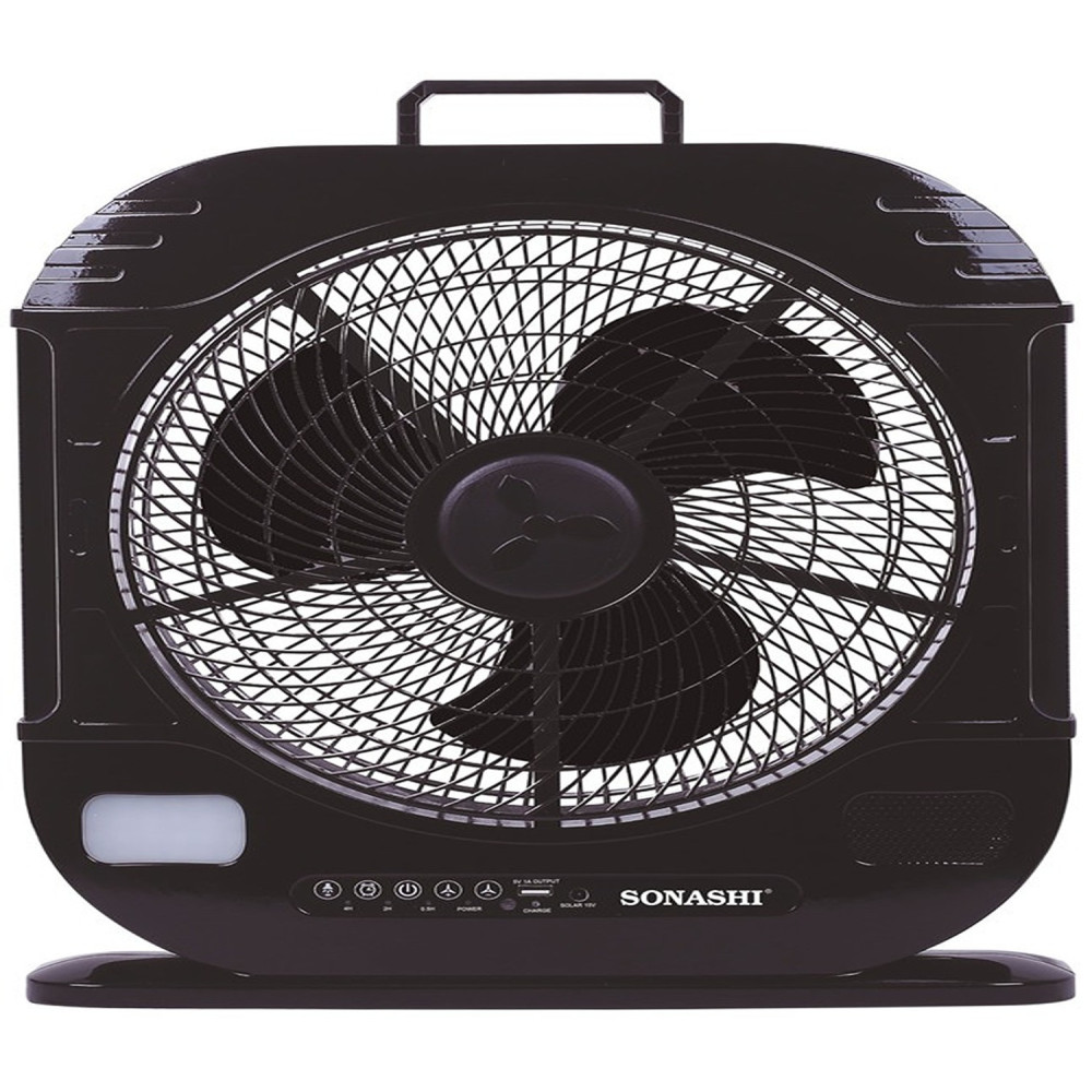 Sonashi 12 Inch Rechargeable Fan, Black