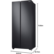 Samsung 680 Liters, Side By Side Refrigerator, Gentle Black Matt, Space Max Technology, RS62R5001B4/AE