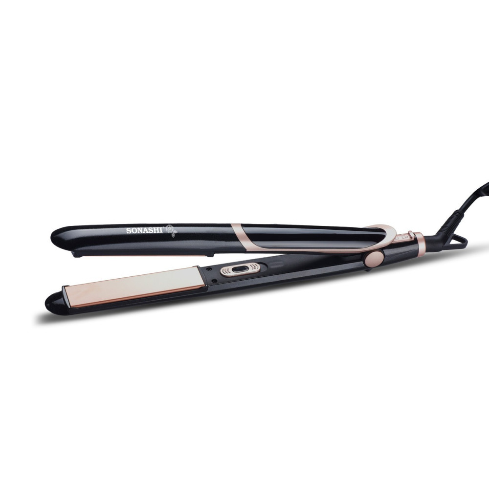 Sonashi Ceramic Hair Straightener, Black/Rose Gold
