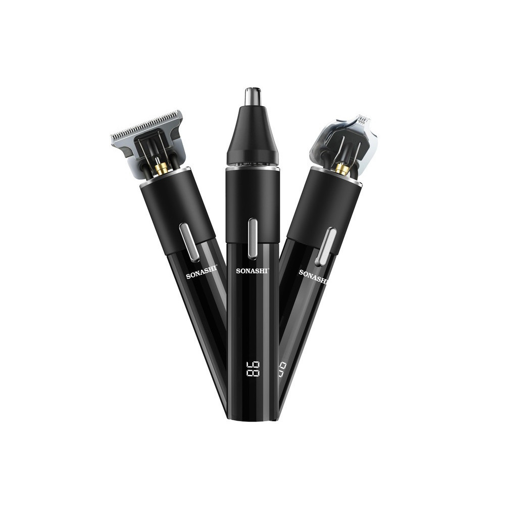 Sonashi 6 In 1 Rechargeable Hair Clipper Set, Black