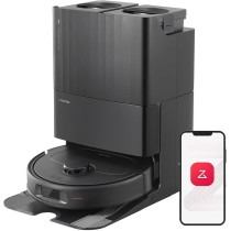 Roborock Qrevo S Robot Vacuum And Mop, Self-Drying, Auto Mop Washing, 7000Pa Suction, Self-Emptying And Refilling, 10Mm Mop Lifting, 200Rpm Spinning Mops, Smart Obstacle Avoidance, Black