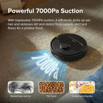 Roborock Qrevo S Robot Vacuum And Mop, Self-Drying, Auto Mop Washing, 7000Pa Suction, Self-Emptying And Refilling, 10Mm Mop Lifting, 200Rpm Spinning Mops, Smart Obstacle Avoidance, Black