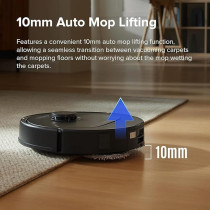 Roborock Qrevo S Robot Vacuum And Mop, Self-Drying, Auto Mop Washing, 7000Pa Suction, Self-Emptying And Refilling, 10Mm Mop Lifting, 200Rpm Spinning Mops, Smart Obstacle Avoidance, Black